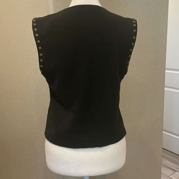 Pure Sugar Nordstrom Vintage Embroidered and Beaded Cropped Open Vest Size Small - Picture 2 of 5